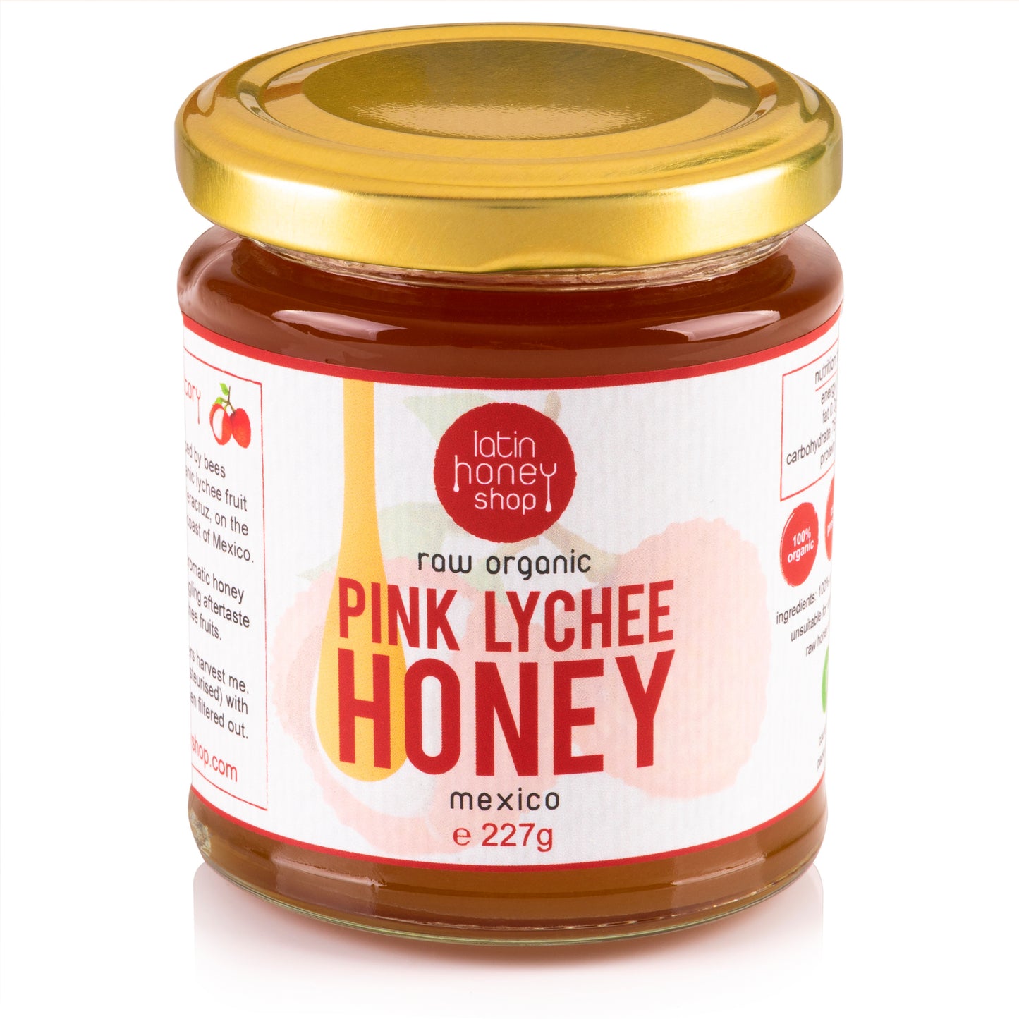 Rå økologisk pink litchi honning fra mexico 227g latin honning butik