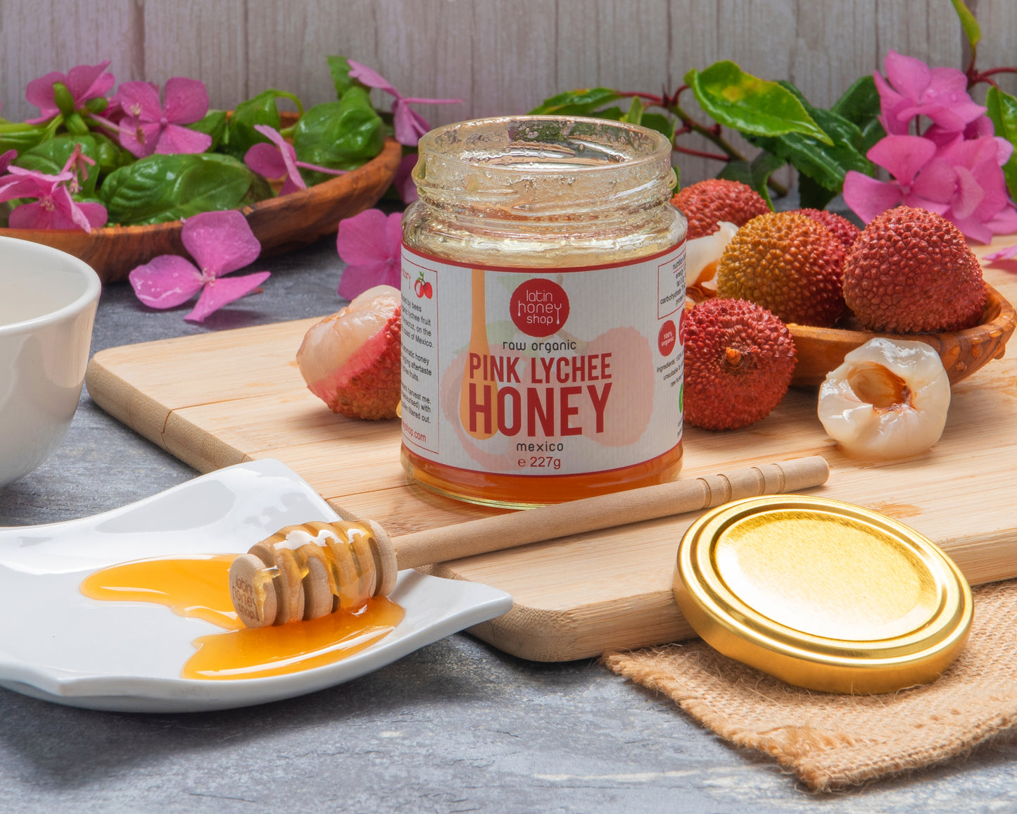 Rå økologisk pink litchi honning fra mexico 227g latin honning butik