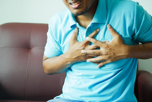 man suffering from angina