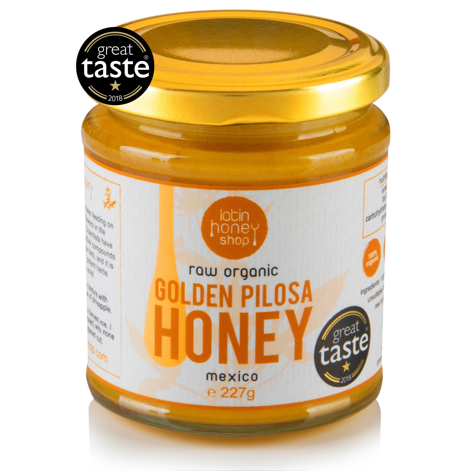 Latin Honey Shop Rå Økologisk Golden Pilosa Honning fra Mexico