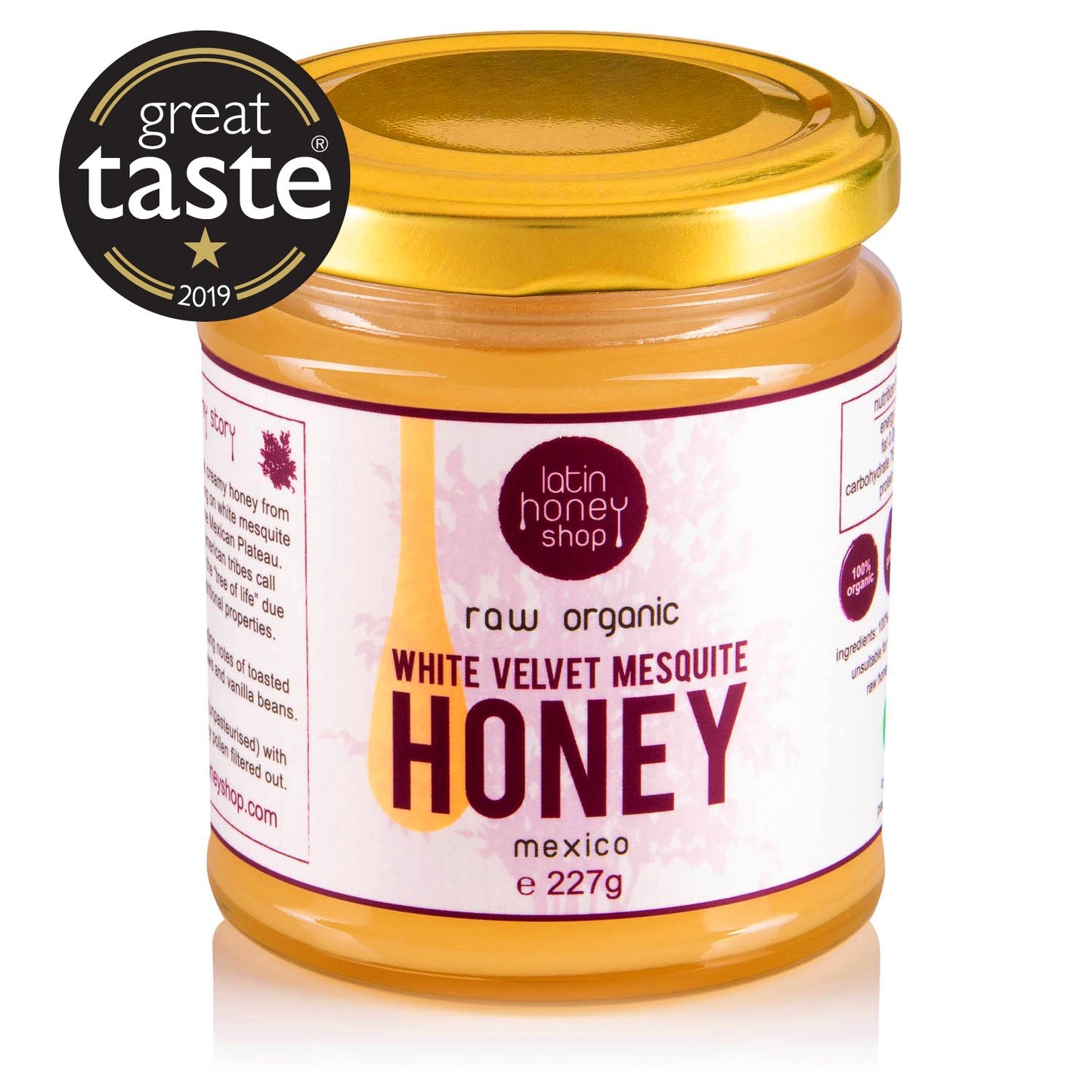 Latin honning shop rå økologisk hvid fløjl mesquite honning fra mexico