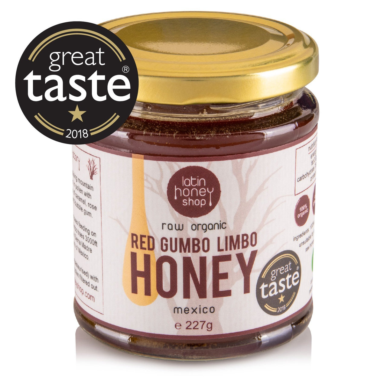 Raw Organic Red Gumbo Limbo Honey from Mexico 227g Latin Honey Shop