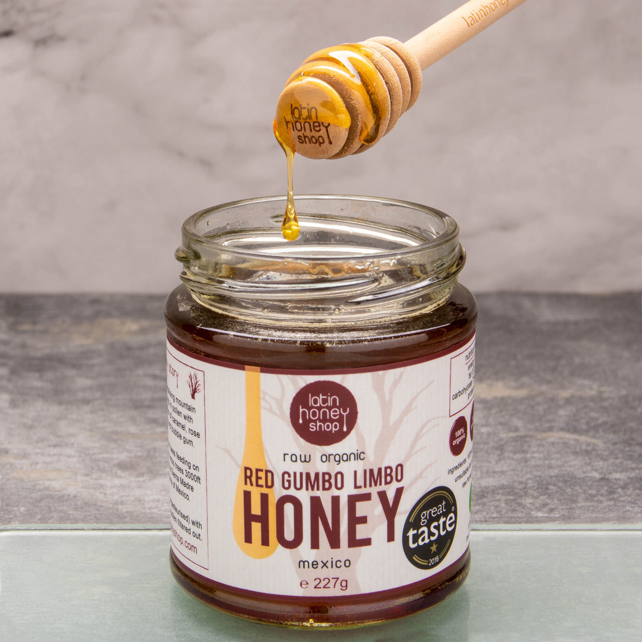 Raw Organic Red Gumbo Limbo Honey from Mexico 227g Latin Honey Shop